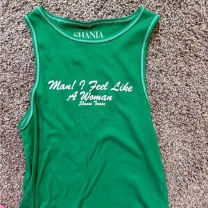 Buckle Green Graphic Tank Top